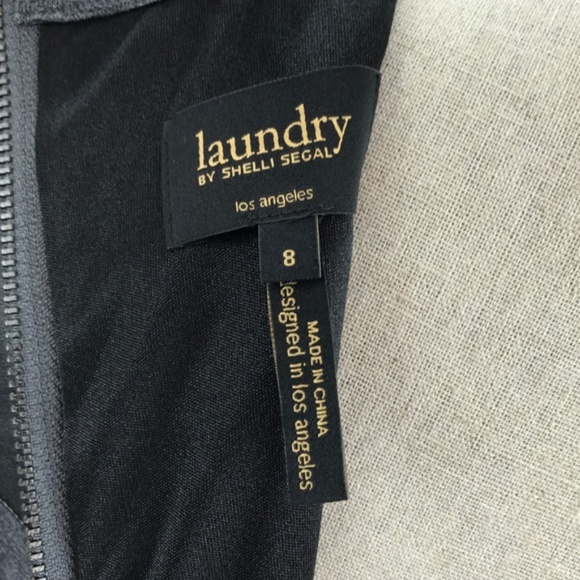 💕SALE NWT Laundry Shelli Segal Charcoal Faux Dres - Picture 8 of 8